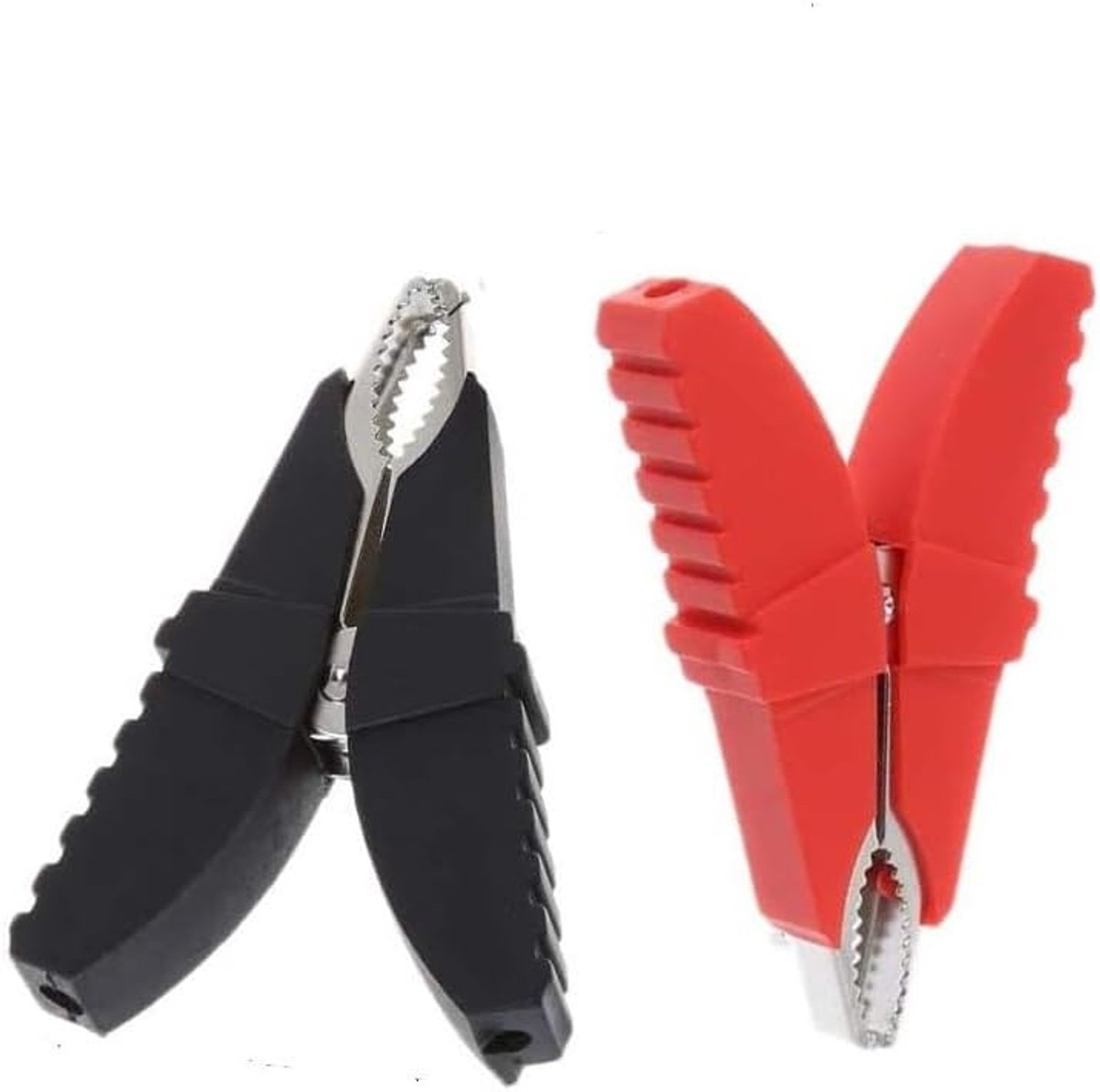 2pcs Crocodile Clips Red + Black 50A Butterfly Type Insulation Material Full Protective Crocodile Clips for Car - ShopVlot