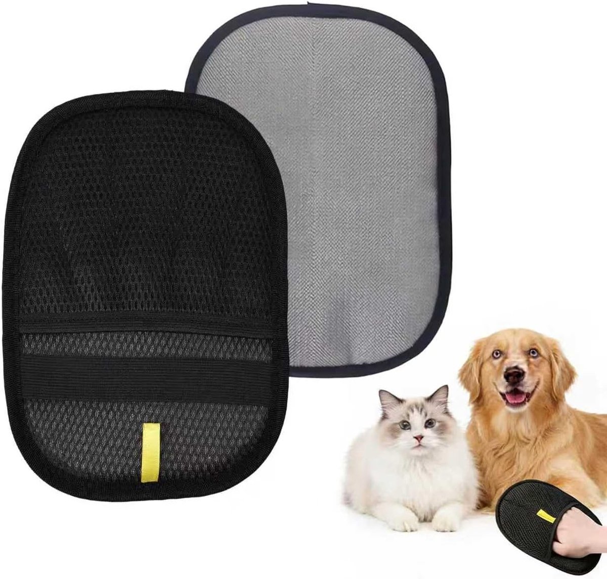 2 stuks dierenhaarverwijderaar, bontmagneet, handschoen, herbruikbaar, dierenhaarverwijderaar, dubbelzijdig - ShopVlot