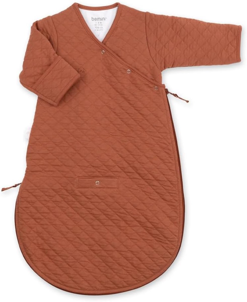 BEMINI Sleeping bag 1-4 months pady quilted jersey tog 1.5 Brick - ShopVlot