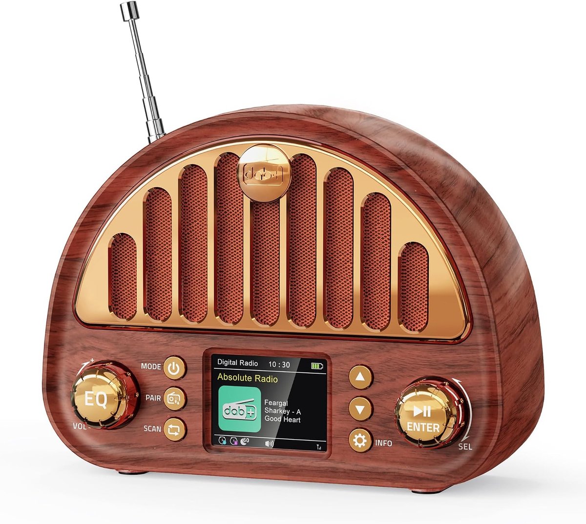 Mesqool Portable DAB+/FM Radio, Retro Radio with Bluetooth 5.0, Nostalgic Radio, Small with 3000 mAh Battery and - ShopVlot