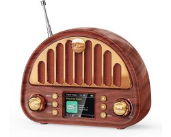 Mesqool Portable DAB+/FM Radio, Retro Radio with Bluetooth 5.0, Nostalgic Radio, Small with 3000 mAh Battery and - ShopVlot