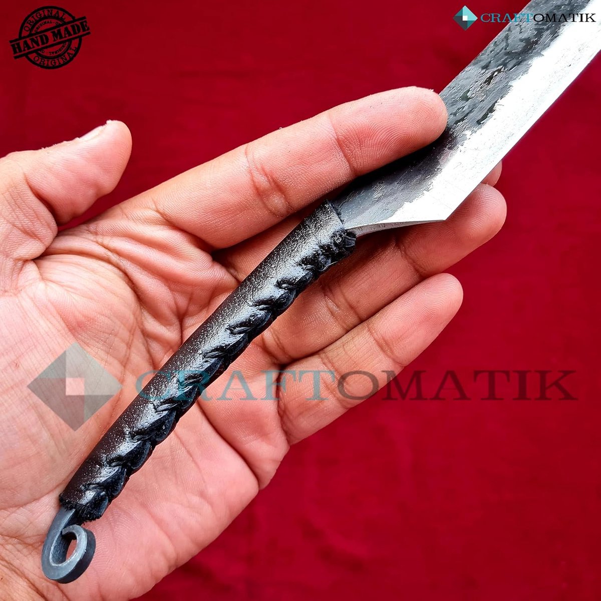 LARP HFK21 Medieval Knife, Handmade Viking Knife, Celtic Knife for Garden and Camping, with Leather Bag - ShopVlot