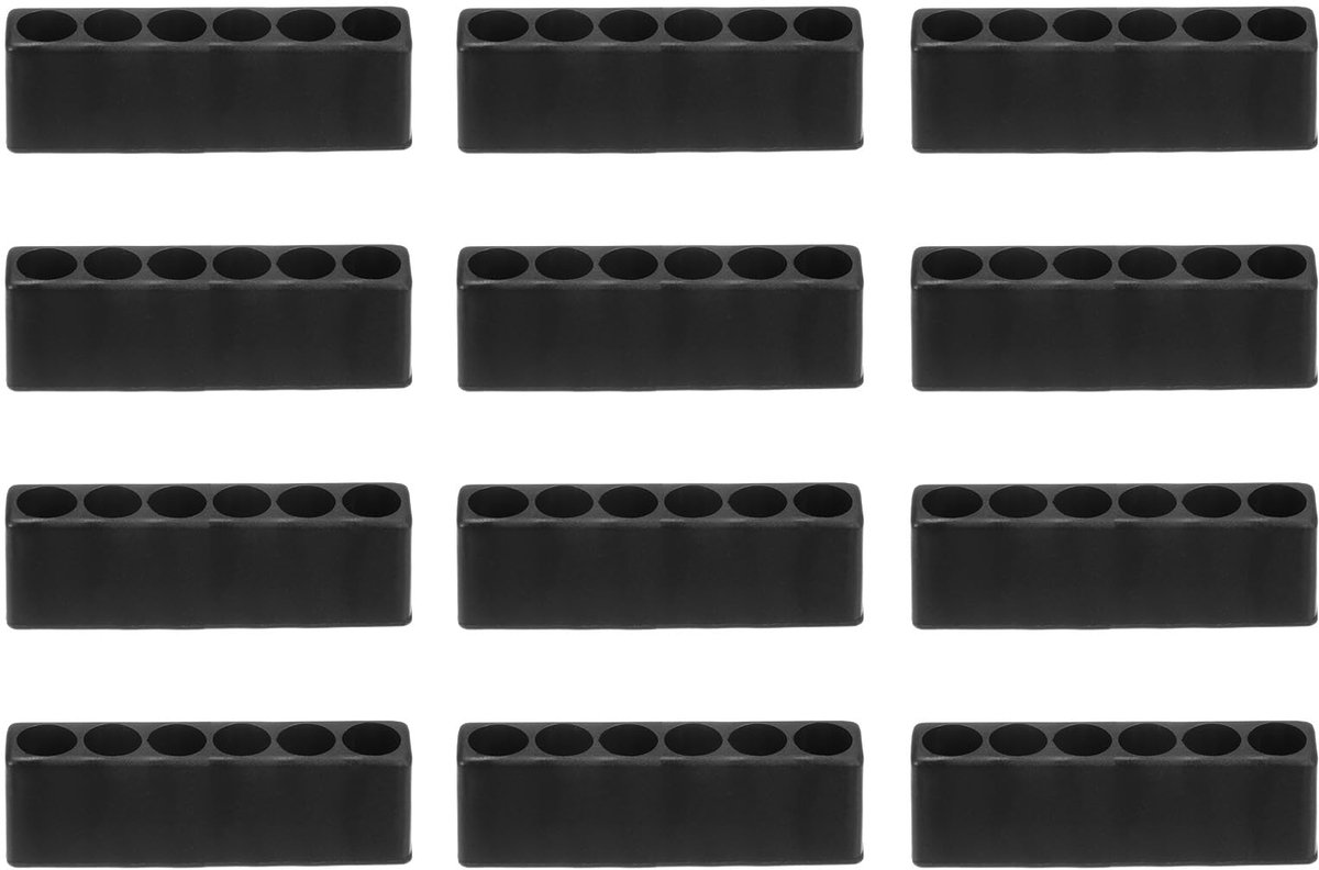Bit Houder Organizer 12 Delig - Kunststof Opbergbox voor 1/4 Inch Zeskant Bits - Boorbit Organizer met 6 Gaten voor Gereedschapsopslag
