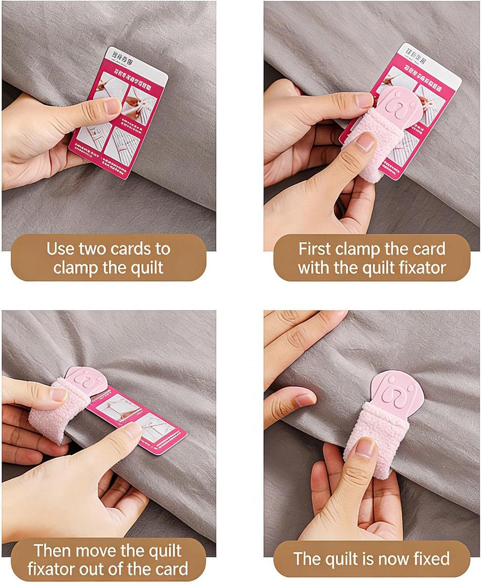12pcs Duvet Cover Clips, Fluffy Duvet Holders with Installation Cards, Non-slip Spring Wire Clips to Put Duvet in - ShopVlot