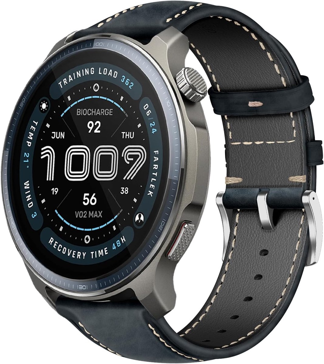 22mm Leather Strap for Amazfit Helio Strap/Amazfit Balance 2/Balance/Bip 6/Bip 5/5 Unity/Cheetah/Cheetah Pro/GTR 4/GTR - ShopVlot