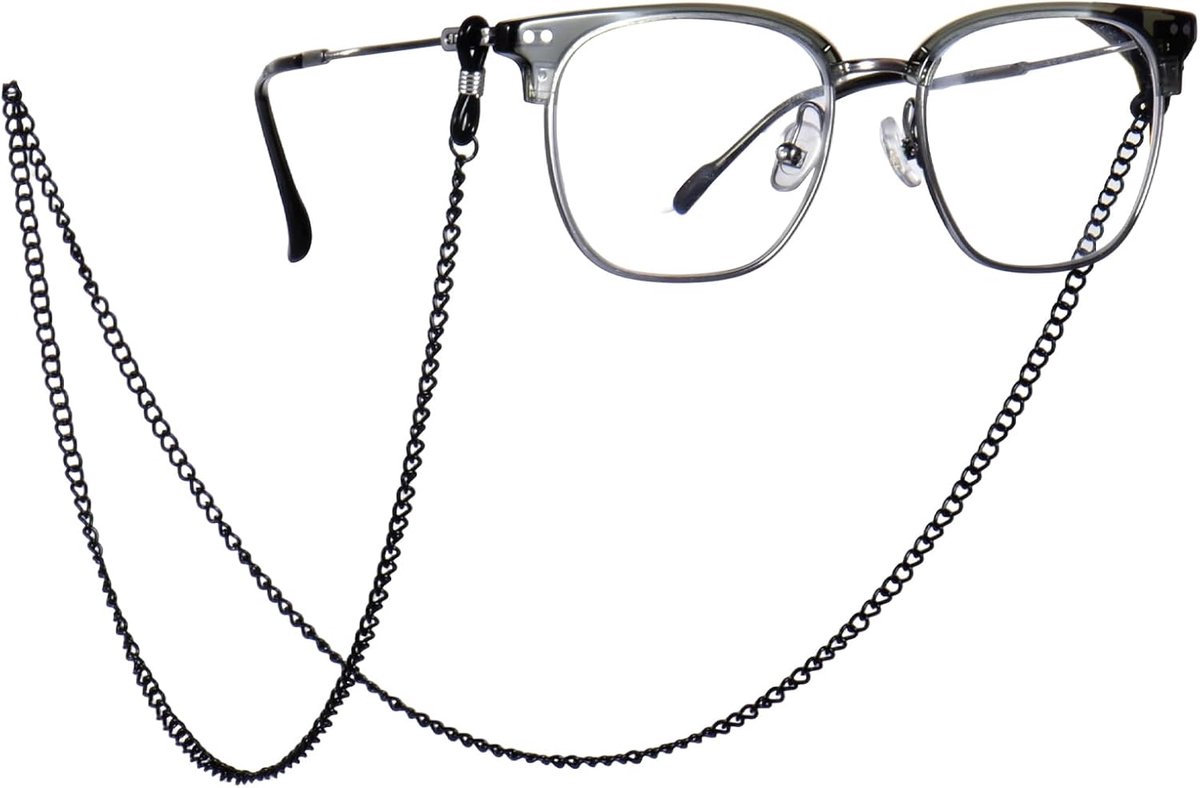 Women's Black Eyeglass Chain 70 cm Glasses Chain for Men, High-Quality Glasses Holder for Reading Glasses, Sunglasses - ShopVlot