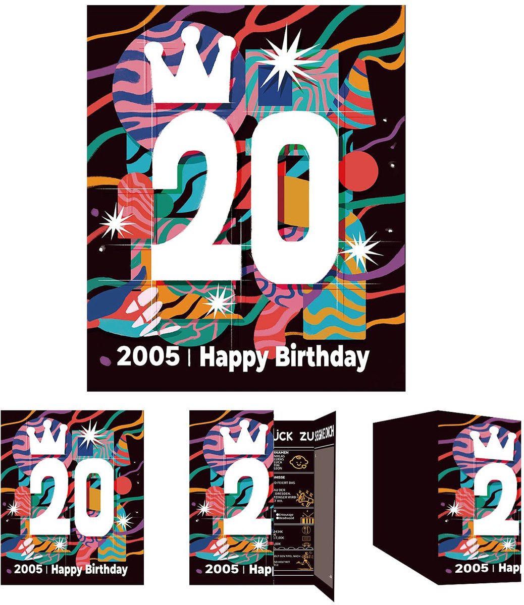 Gcardist 2025 20e verjaardag wenskaart, Jumbo 20-jarige verjaardag cadeaukaart, herinnering terug in 2005 (20 x 12 - ShopVlot