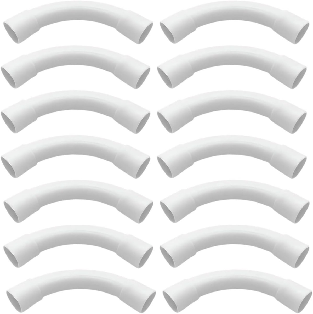 16 pieces arches 90° for rigid pipes (Ø 20mm) 90° PVC basement installation wall ceiling cable tube assembly general - ShopVlot