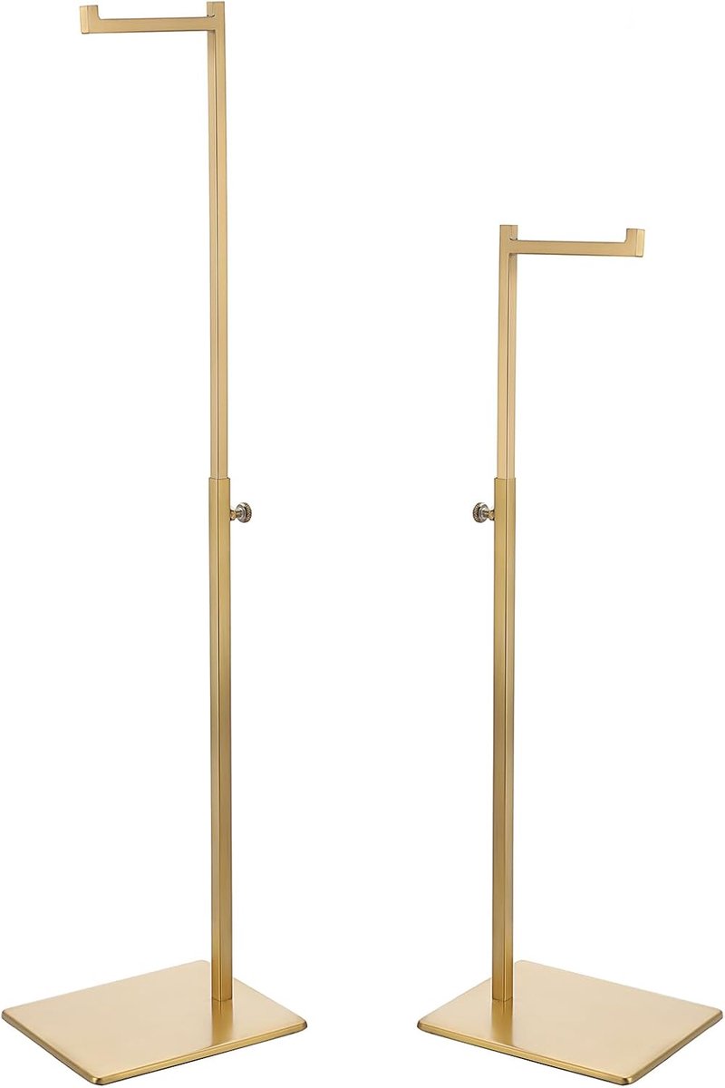 Pack of 2 Handbag Stands Made of Gold Metal Handbag Holder with Adjustable Height, Large 7 Piece Pocket Stand, Bag - ShopVlot