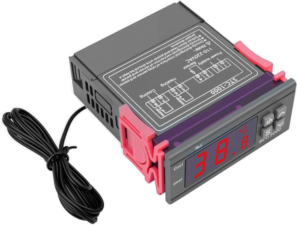 Binghe Temperature Controller 110 - 220 V, Temperature Sensor with Temperature Sensor, Probe, Digital Thermostat - ShopVlot