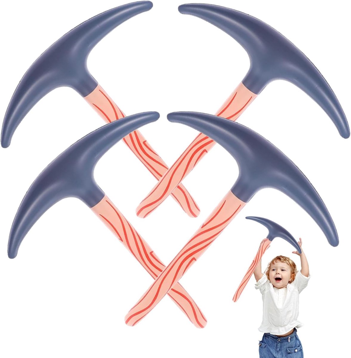 Pack of 4 Inflatable Pointed Roof Toys Inflatable Point Roof Toy Decoration Inflatable Pickax Toy Funny Carnival - ShopVlot