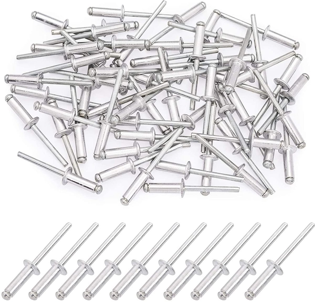 Solidchoice - Nietset 4mm x 10mm, 100 stuks blindnieten in aluminiumlegering