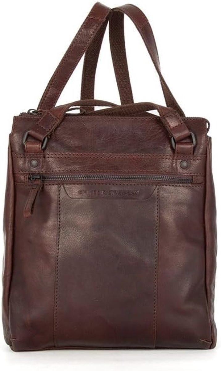 Leather Backpack/shoulder bag - Wyoming - Dark brown, Brown - ShopVlot