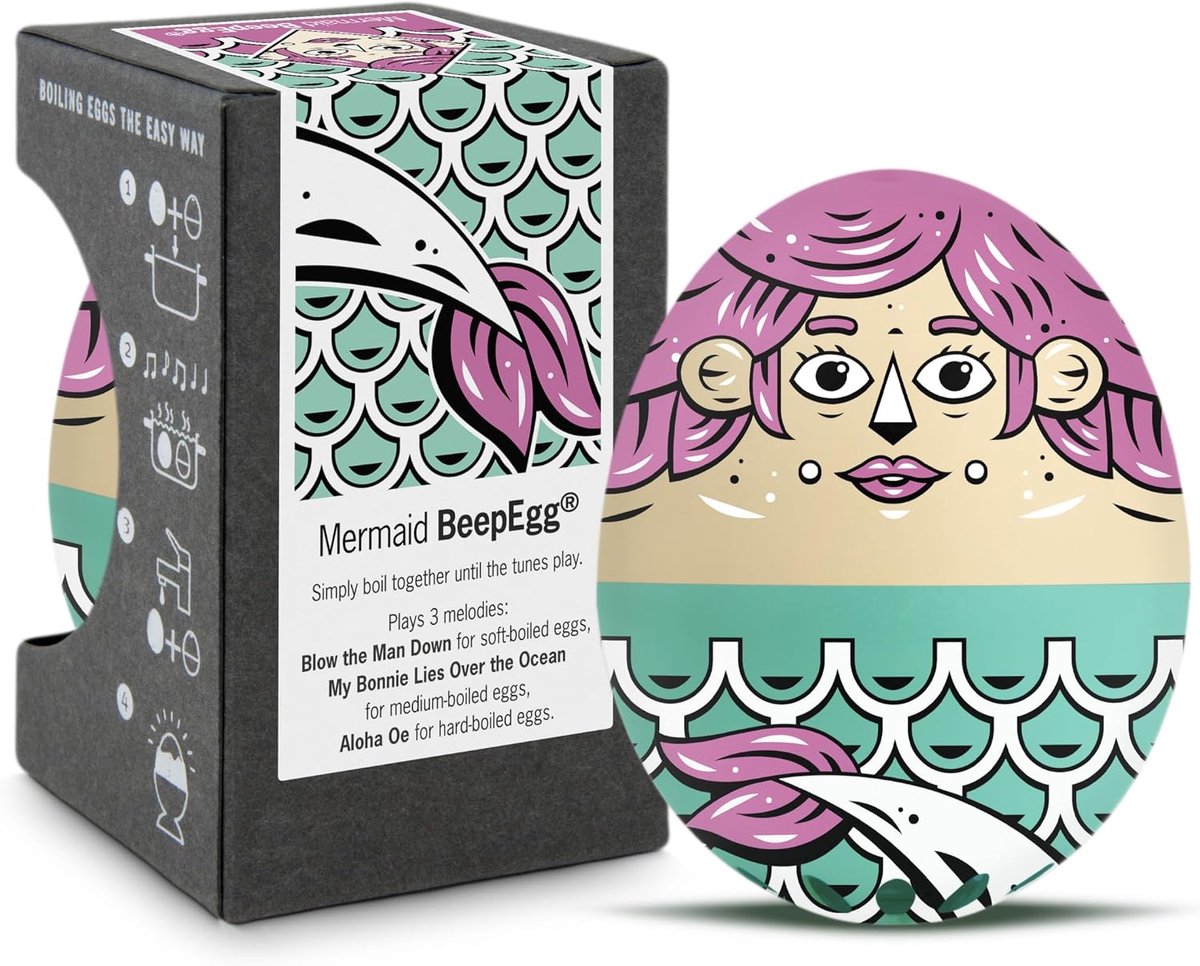 Mermaid PiepEi - singing egg timer for cooking - egg cooker for 3 degrees of hardness - Nixe and siren - ShopVlot