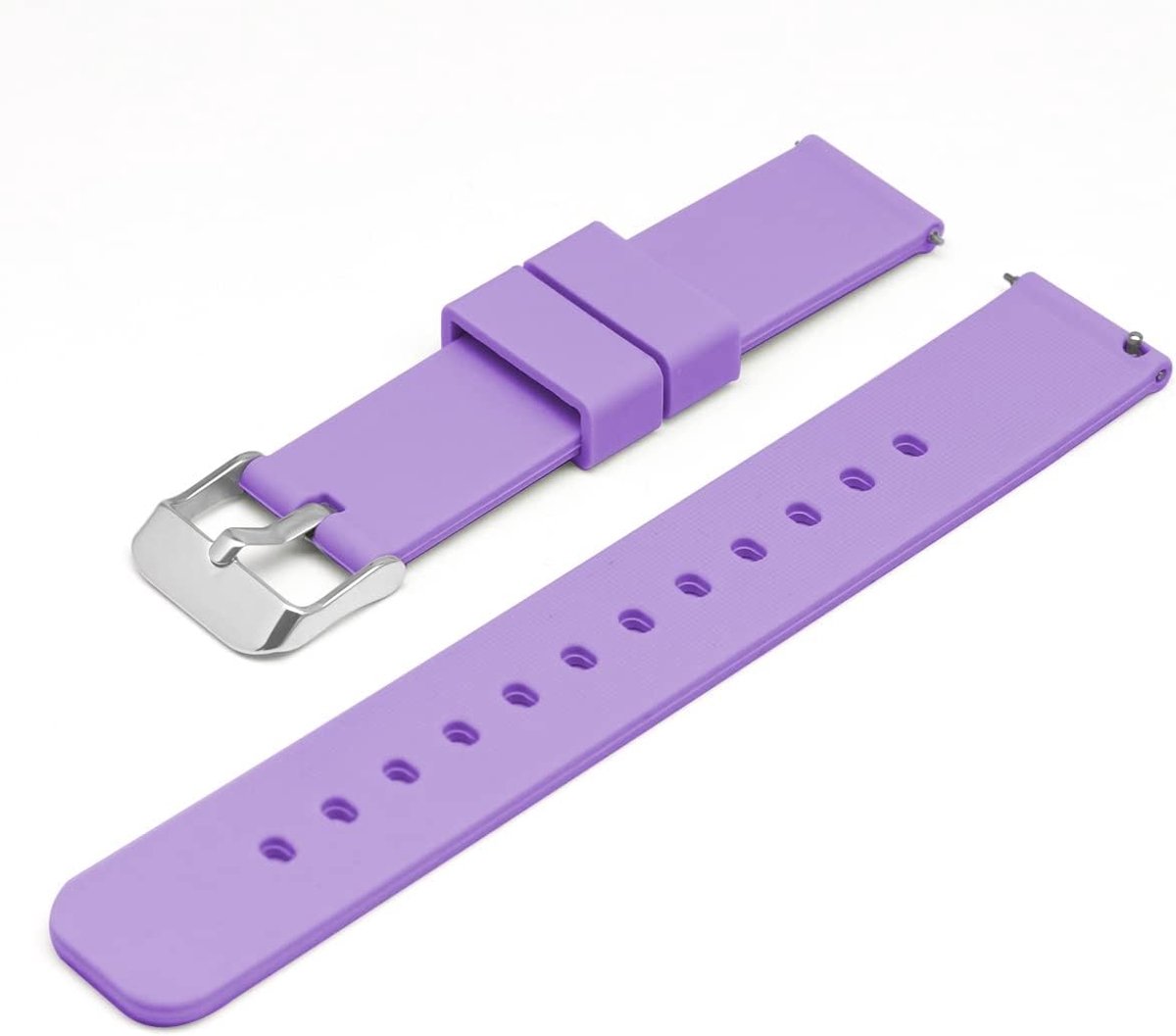 0501 Silicone Watch Bands, 20mm, Silver - ShopVlot