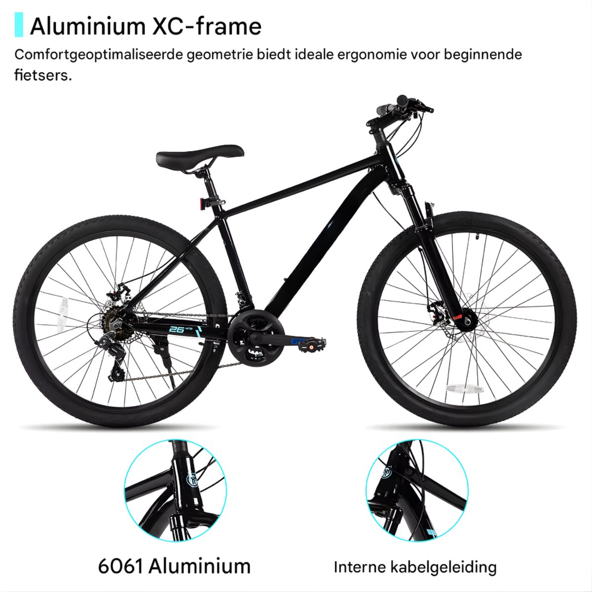 Happiq Mountainbike - Voor heren en dames thumbnail 4