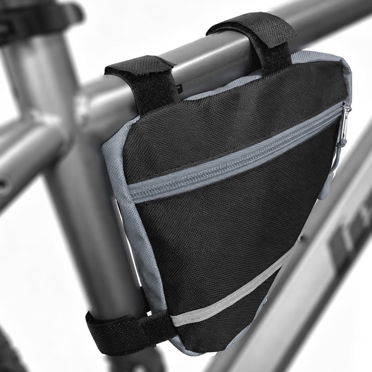 Grijs Klein Fiets Voorframe Driehoek Tas - Fiets Driehoek Tas, Waterdichte Nylon Fiets Driehoek Opbergtas met - ShopVlot