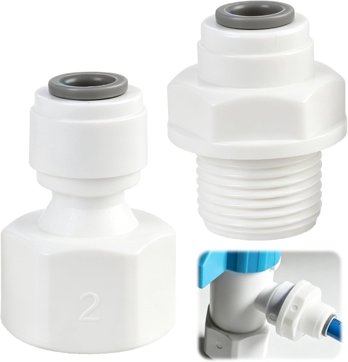 Push-in snelkoppeling 1/4 inch naar 3/8 inch - polyoxymethyleen - hoge temperatuur bestendig - voor waterfilter - ShopVlot