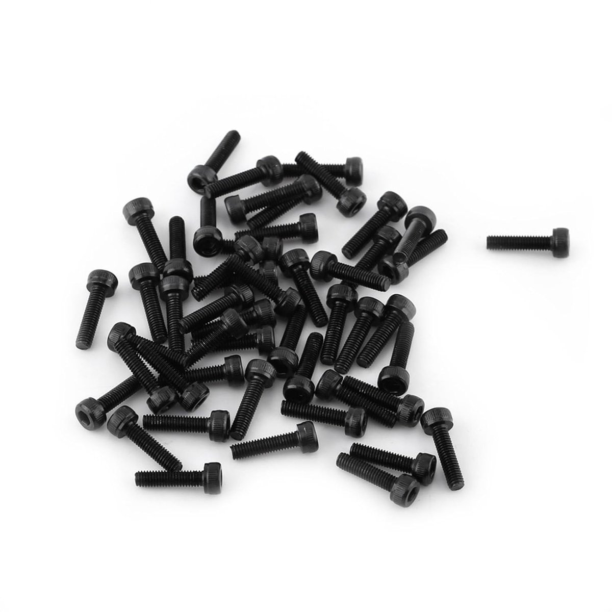 Watris Veiyi M3 Screw Set, 50 Pieces Hex Head Screws, Assorted Black, Cylinder Screws Nuts (M3*12mm) - ShopVlot