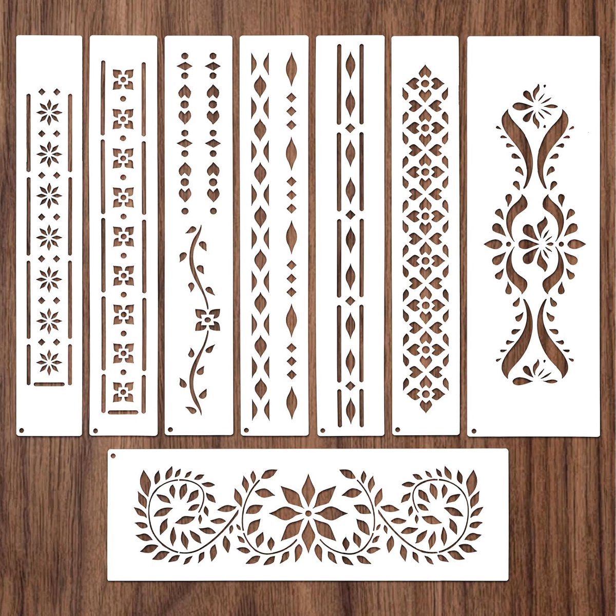 Ymapinc 8 stuks herbruikbare grote bloemensjablonen voor ambachten, bloemensjablonen, muurbloemenstencil voor - ShopVlot