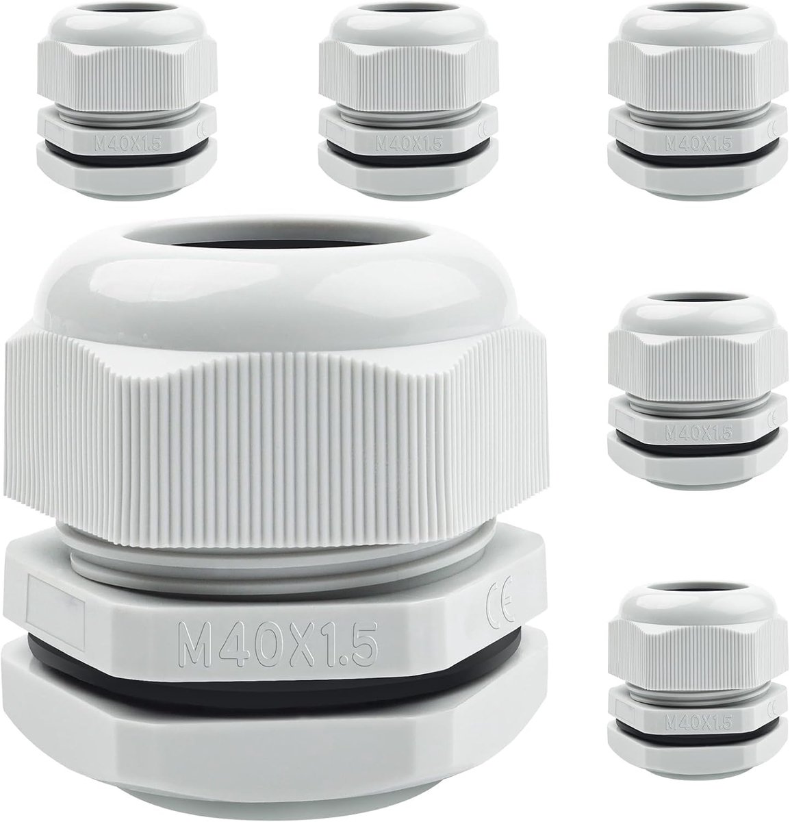 Bolatus 6pcs Cable Glands Waterproof M40x1.5 (24-31mm) Adjustable IP68 Cable Gland Cable Connectors Lock Nut Filling - ShopVlot