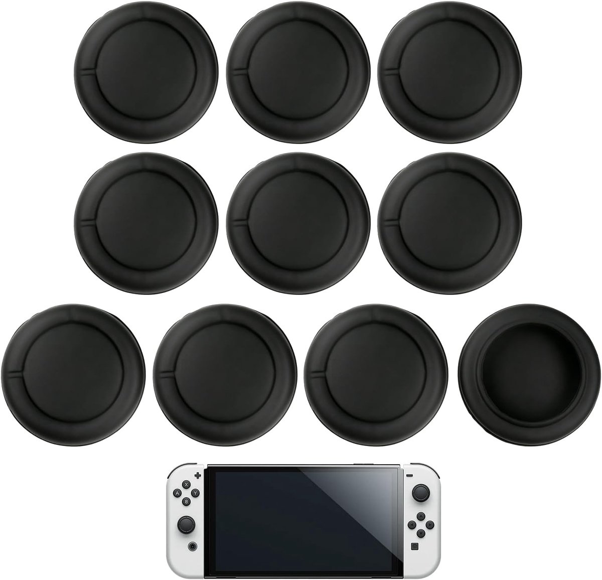 Joystick siliconen doppen - 10 stuks - zwart - betere grip voor draagbare consoles - ShopVlot