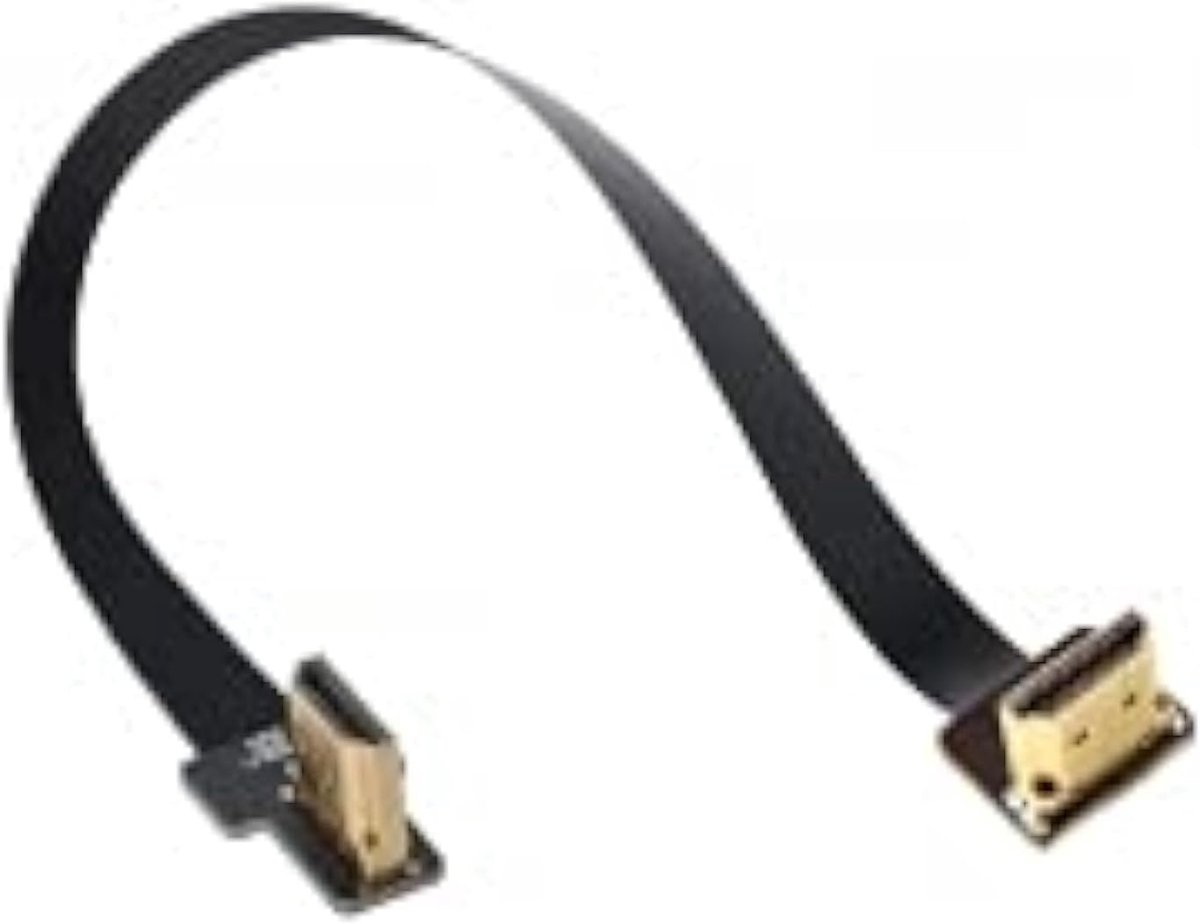 CYFPV Dual 90 Degree Right-Up Angled HDMI Type A Male to Male HDTV FPC Flat Cable for FPV HDTV Multicopter Aerial - ShopVlot