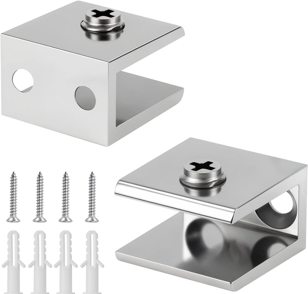 Glazen vloerdragers 2 stuks glashouders 12 mm glazen plank beugel verstelbare glasplaathouder zinklegering beugels - ShopVlot