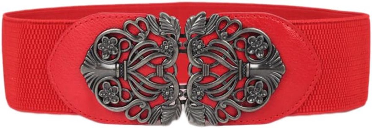 vintage elastic belt buckle for women and women, stretch wide belt for dress, One Size - ShopVlot