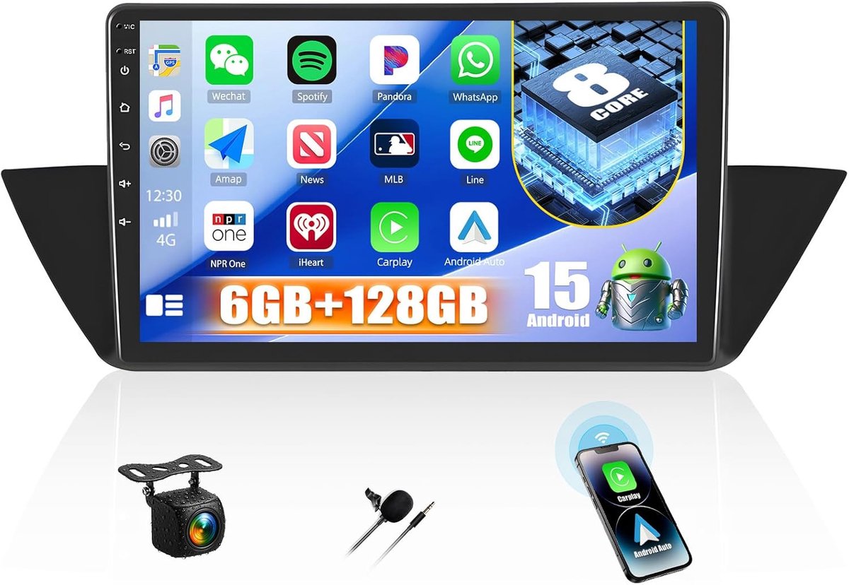 Auto Radio 10 Inch - Android 13 - 8 Kern - GPS Navigatie en Draadloze Carplay - ShopVlot