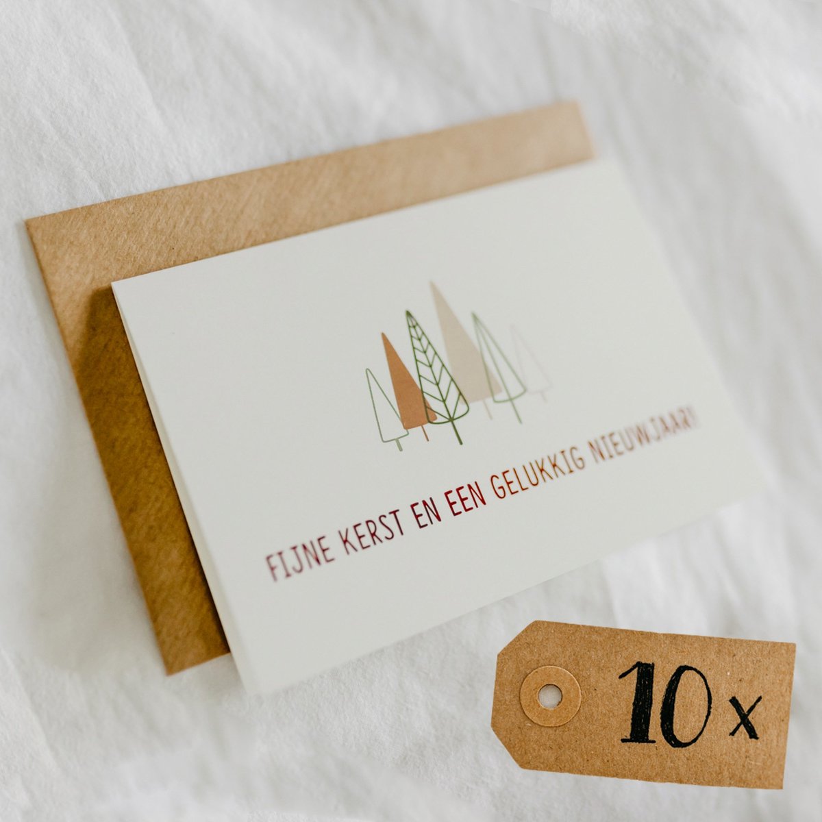 10x hippe gekleurde kerstkaarten (A6 formaat) - kerst kaarten om te versturen - kaartenset - kaartjes blanco - kaartjes met tekst - Luxe kerstkaarten