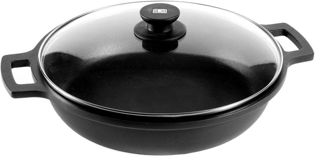 Kookpan - Zwart - 24 cm - Gegoten Aluminium - Voor Koken