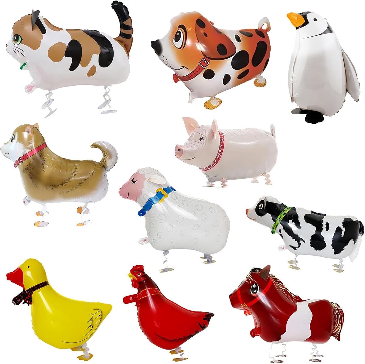 Dierenballonnen - 63 x 54 cm - Aluminiumfolie - Kleurrijk - Feestdecoratie - Voor boerderijfeesten - ShopVlot