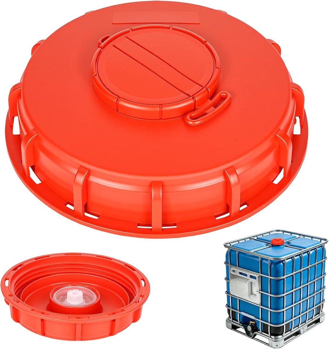 IBC tank deksel 163mm - hoogwaardig polyethyleen - versterkte afdichting - geschikt voor 1000L wateropslag - ShopVlot