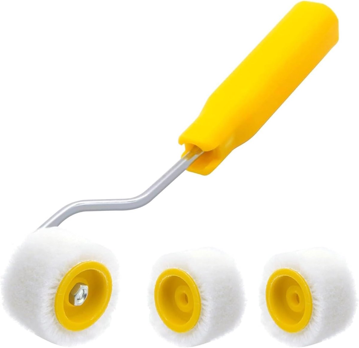 Mini verfroller set 2 cm - met vervangrollen - ergonomisch handvat - perfect voor precisiewerk - ShopVlot