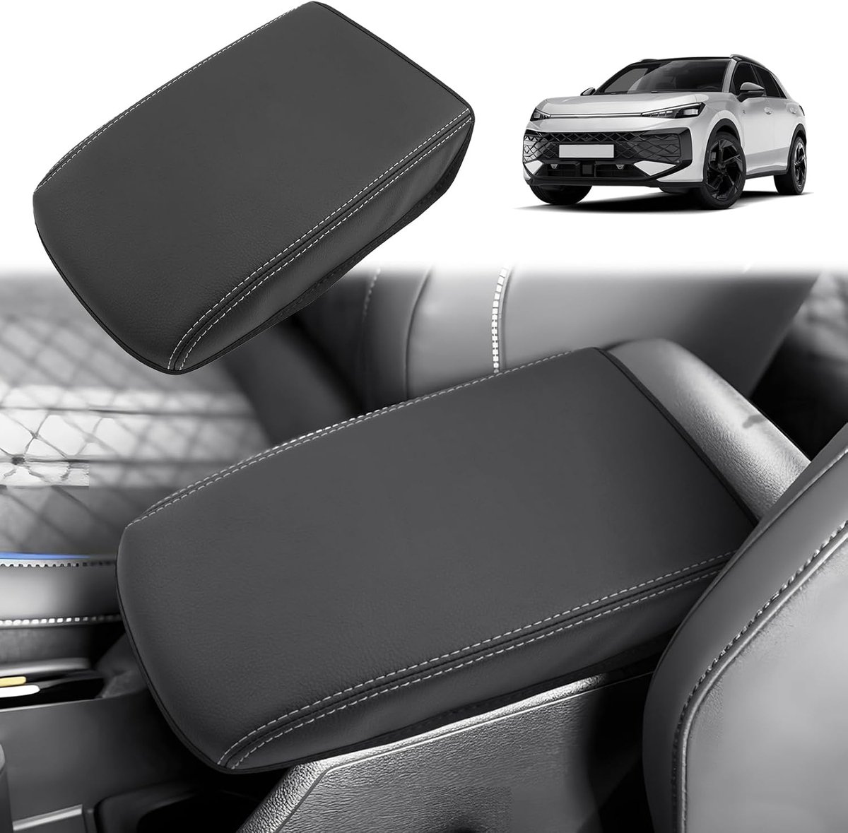 Armsteunhoes VW T-Roc II 2026-2028 - Microfiber PU leer - Bescherming tegen krassen - ShopVlot