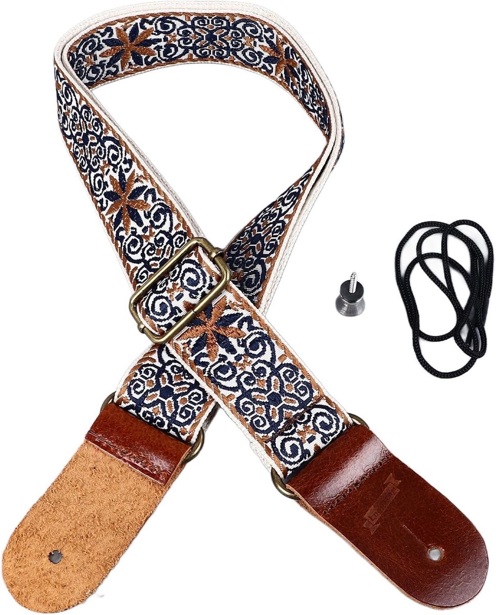 Ukeleleriem - Geborduurd Nylon - Etnische stijl - Verstelbare lengte - ShopVlot