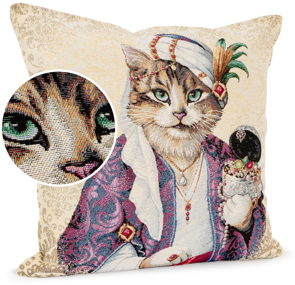 ANRO Sierkussen Sultan 45x45cm – Jacquard Gobelin Inclusief Vulling Bank Woonkamer Decoratief