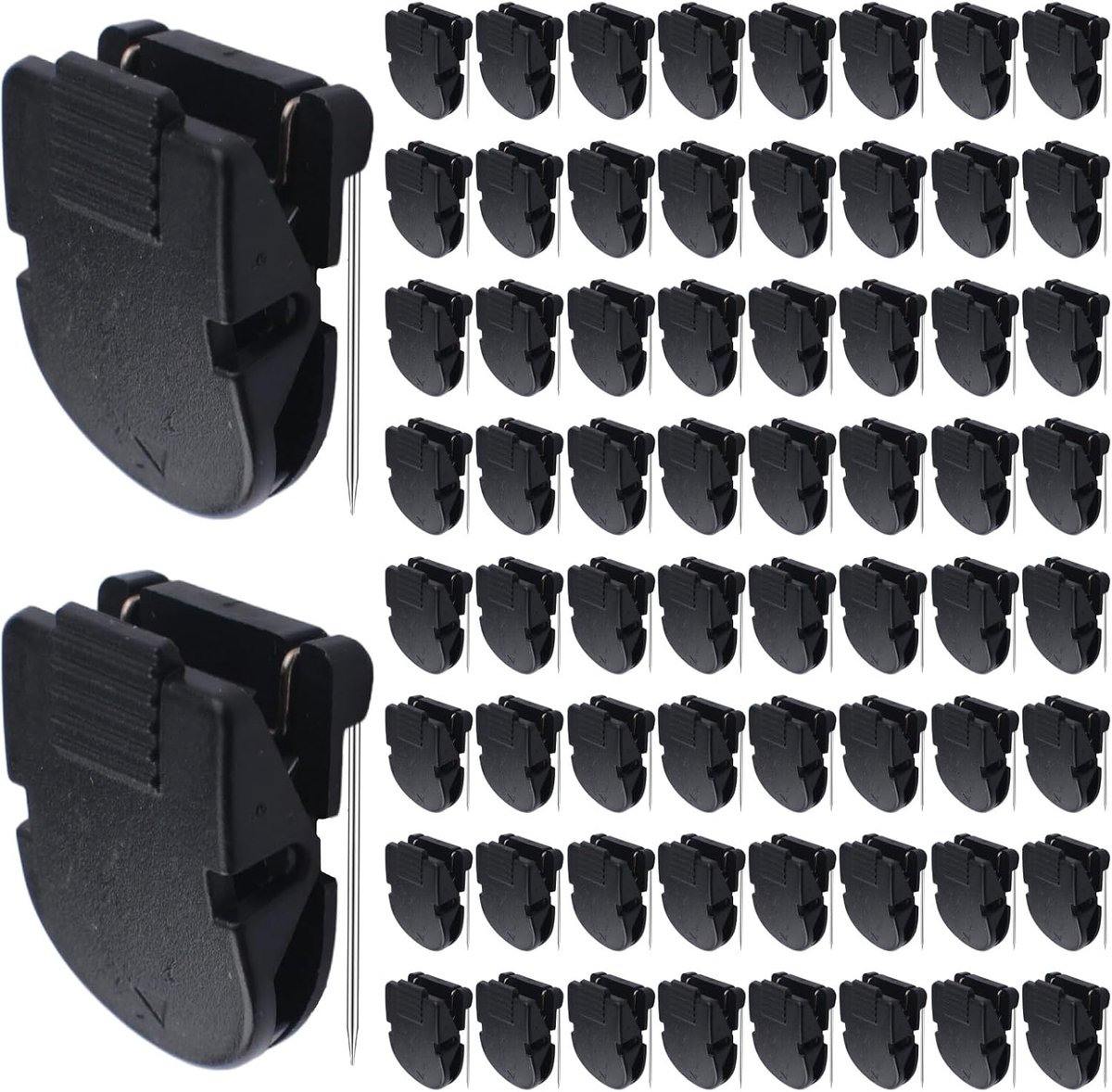 Cubicle clips 50 stuks - zwarte wandclips - voor notities en foto's - ideale kantooraccessoires - ShopVlot
