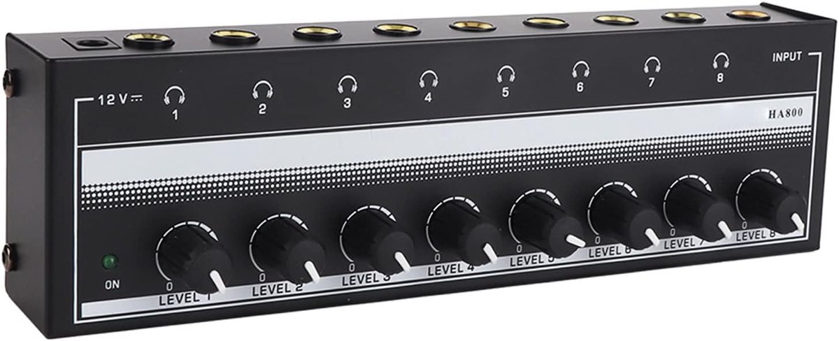 Headphone versterker 8 kanaals - Compact met metalen behuizing - Hoogste geluidskwaliteit - ShopVlot