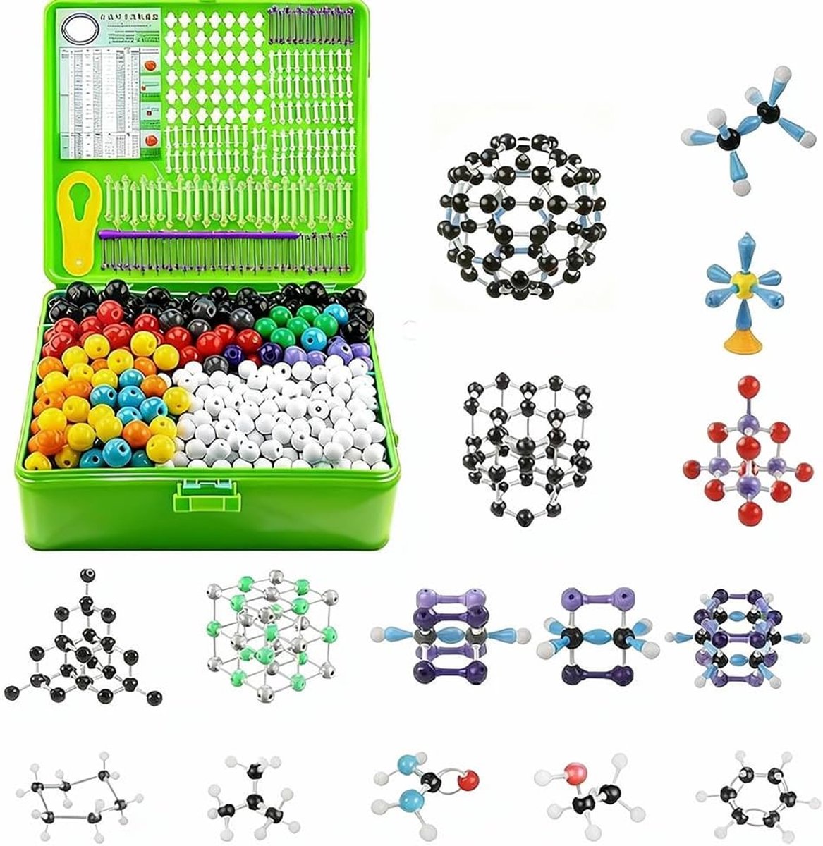 Moleculair modelset 791 onderdelen - Hoogwaardige kunststof - Voor het leren van chemie - ShopVlot