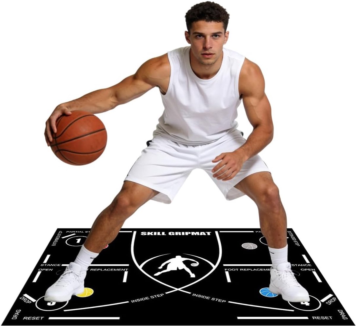 Basketball training mat 120 x 80 cm - antislip en geluidsarm - agility trainer voor binnen en buiten - ShopVlot