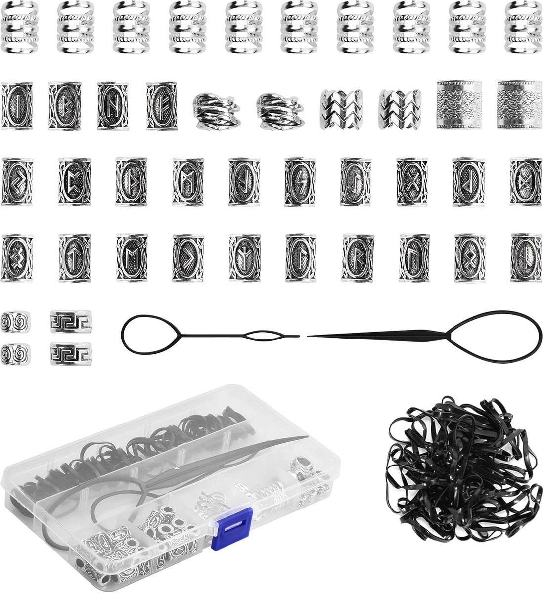 Viking-baardkralen 44 stuks - Dreadlockaccessoires - Voor baard en haar - Creëer unieke stijlen - ShopVlot