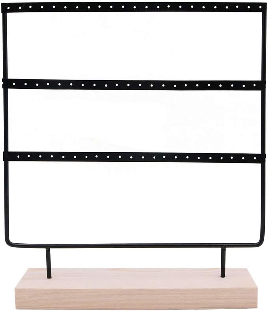 Earring display stand 3-laags - houten tray - 60 gaten - ideaal voor sieraden - ShopVlot