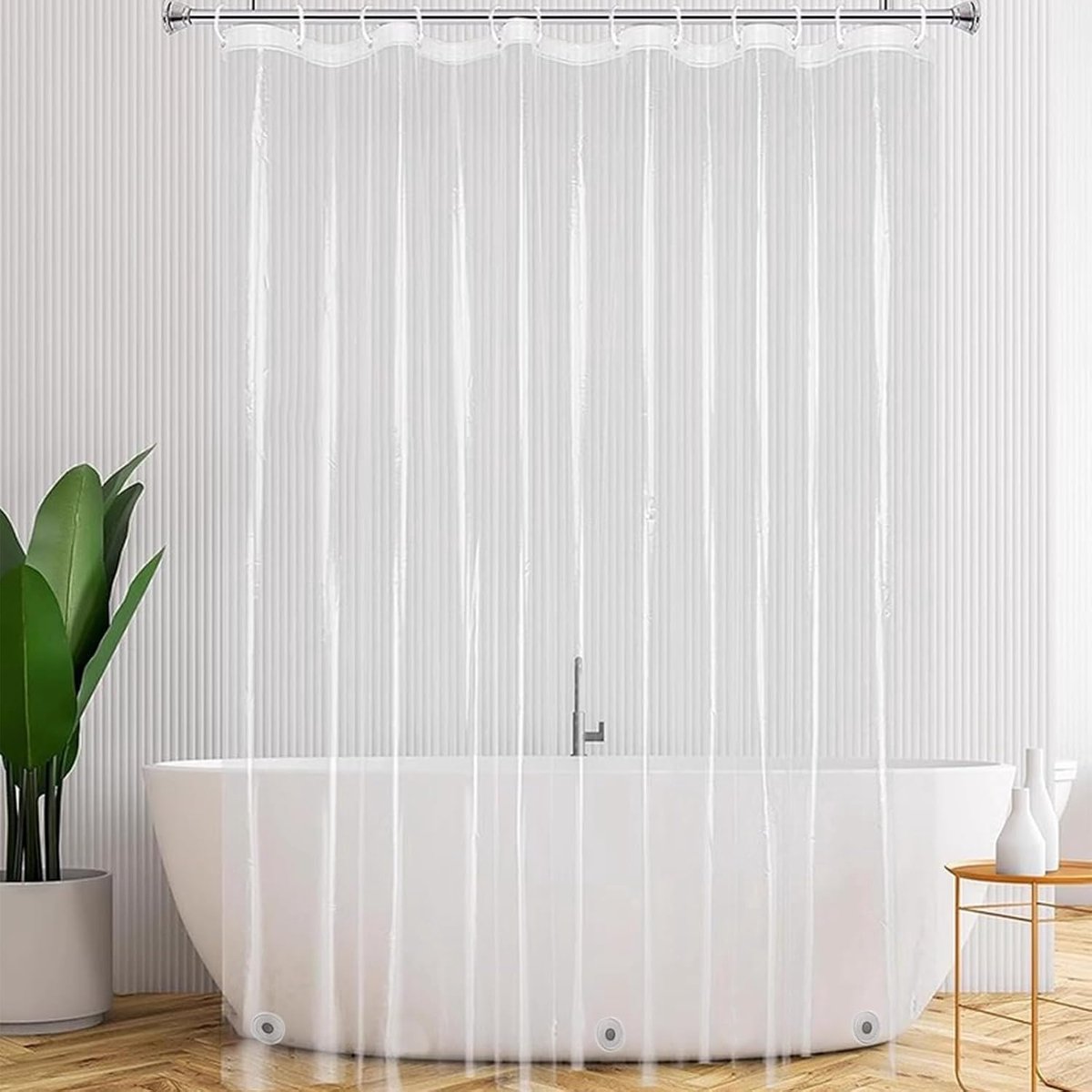 Douchegordijn 180 x 200 cm - Transparant PEVA - Waterdicht en Schimmelbestendig - Ideaal voor Badkamer - ShopVlot