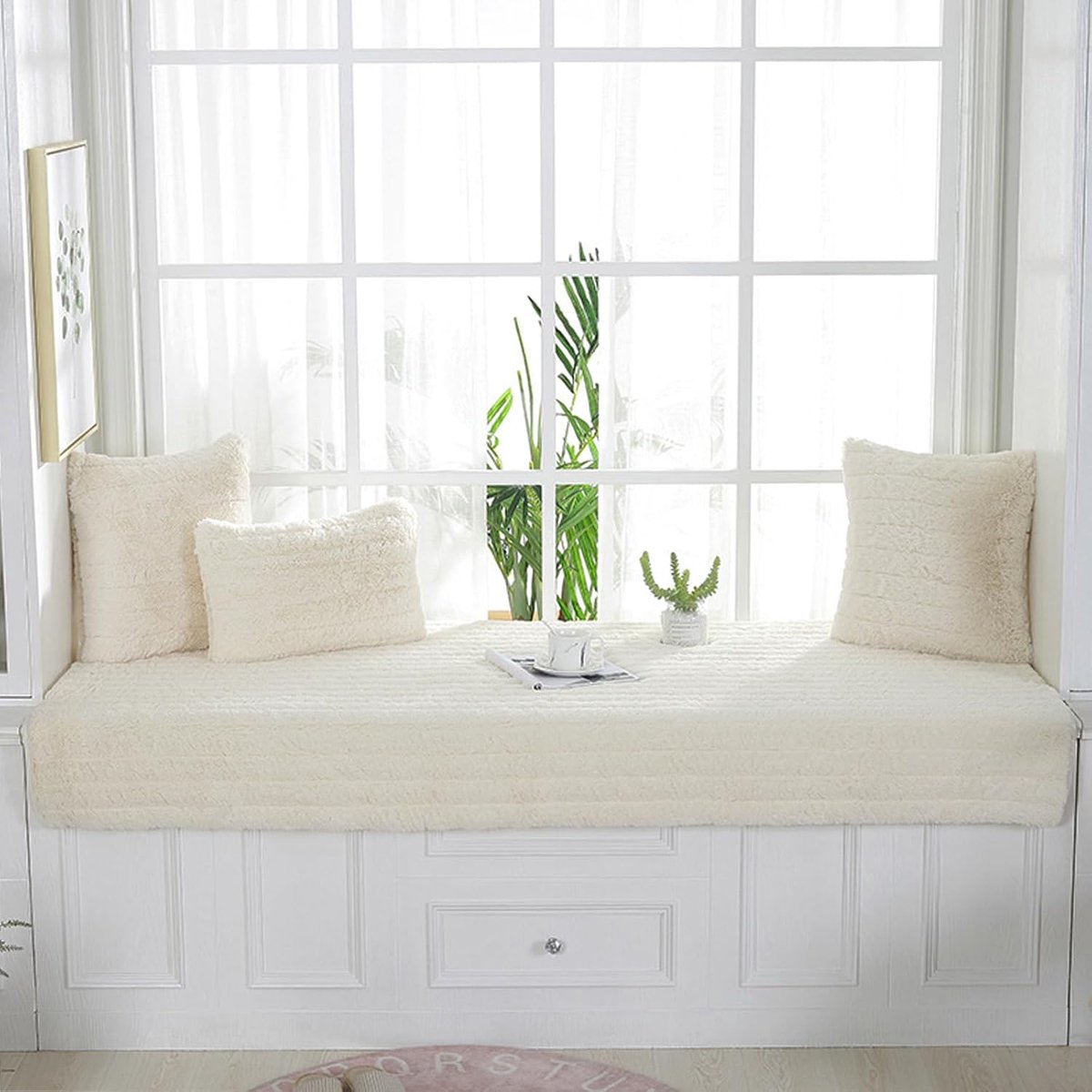 Tatami vloerkleed 70 x 180 cm - beige - wasbaar - comfortabel balkon kussen - ShopVlot