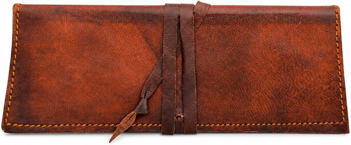pennenzak handgemaakt - vintage lederen etui - rustieke potloodorganizer - perfect voor kunstenaars - ShopVlot