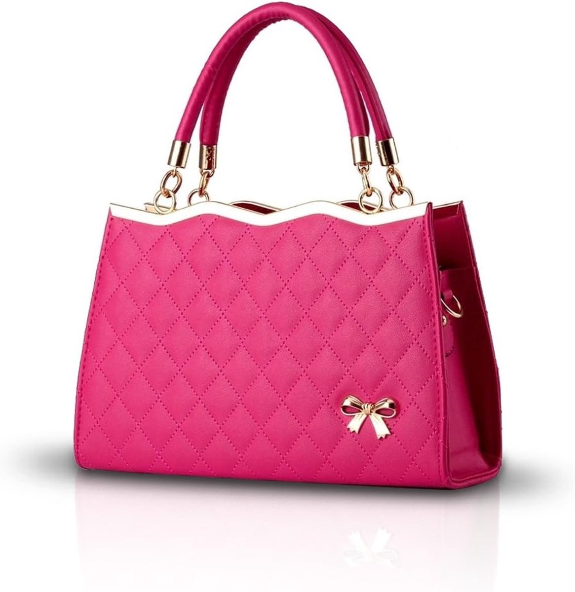 Handtas dames - zachte PU leren schoudertas - diamantlattice ontwerp - stijlvol voor dagelijks gebruik - ShopVlot