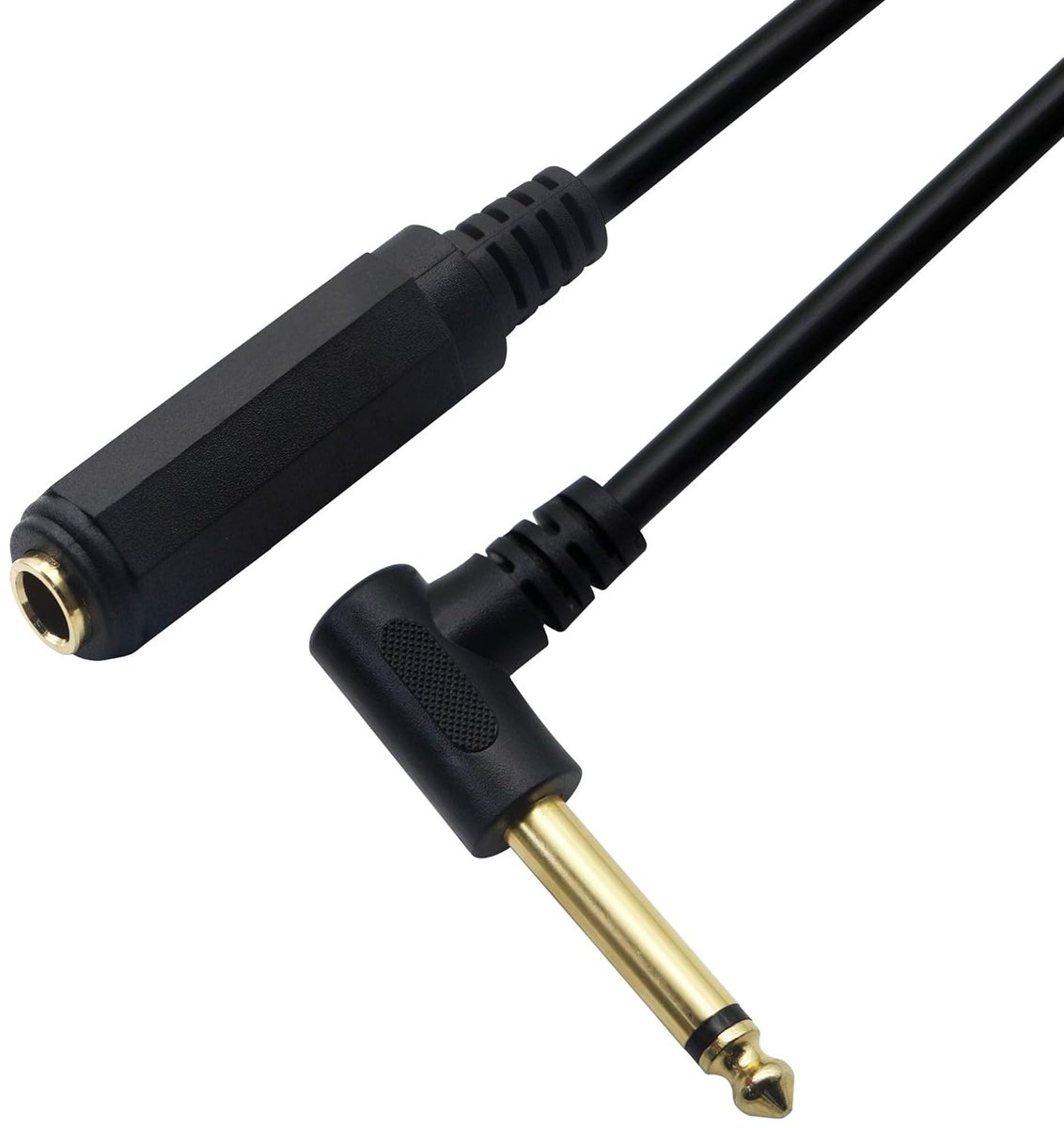 Guitar Amplifier Cable Right Angle Angle Mono 90 Degree 6.35 TS Male to 6.35 TRS Female Audio Cable for Amplifiers - ShopVlot