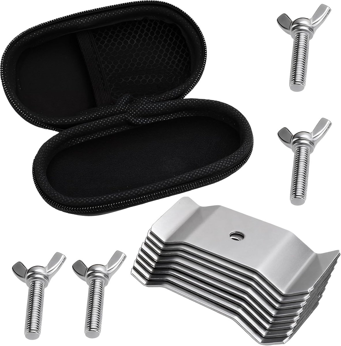 KOUHA 8 x Double Rod Mat Fence, Attachment, Accessories, Fence Connector, Stainless Steel, Fence Holder with Bolts for - ShopVlot